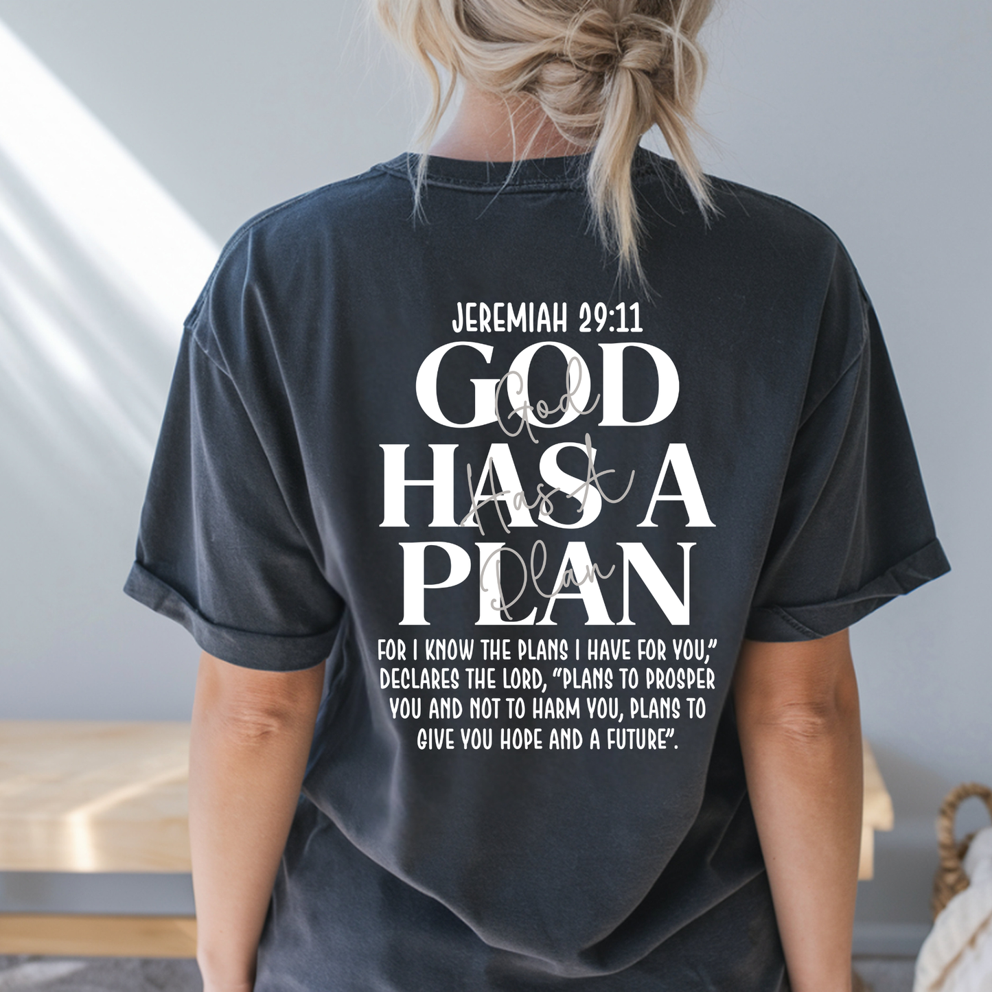 God Has a Plan Graphic Tee – Front & Back Faith Design