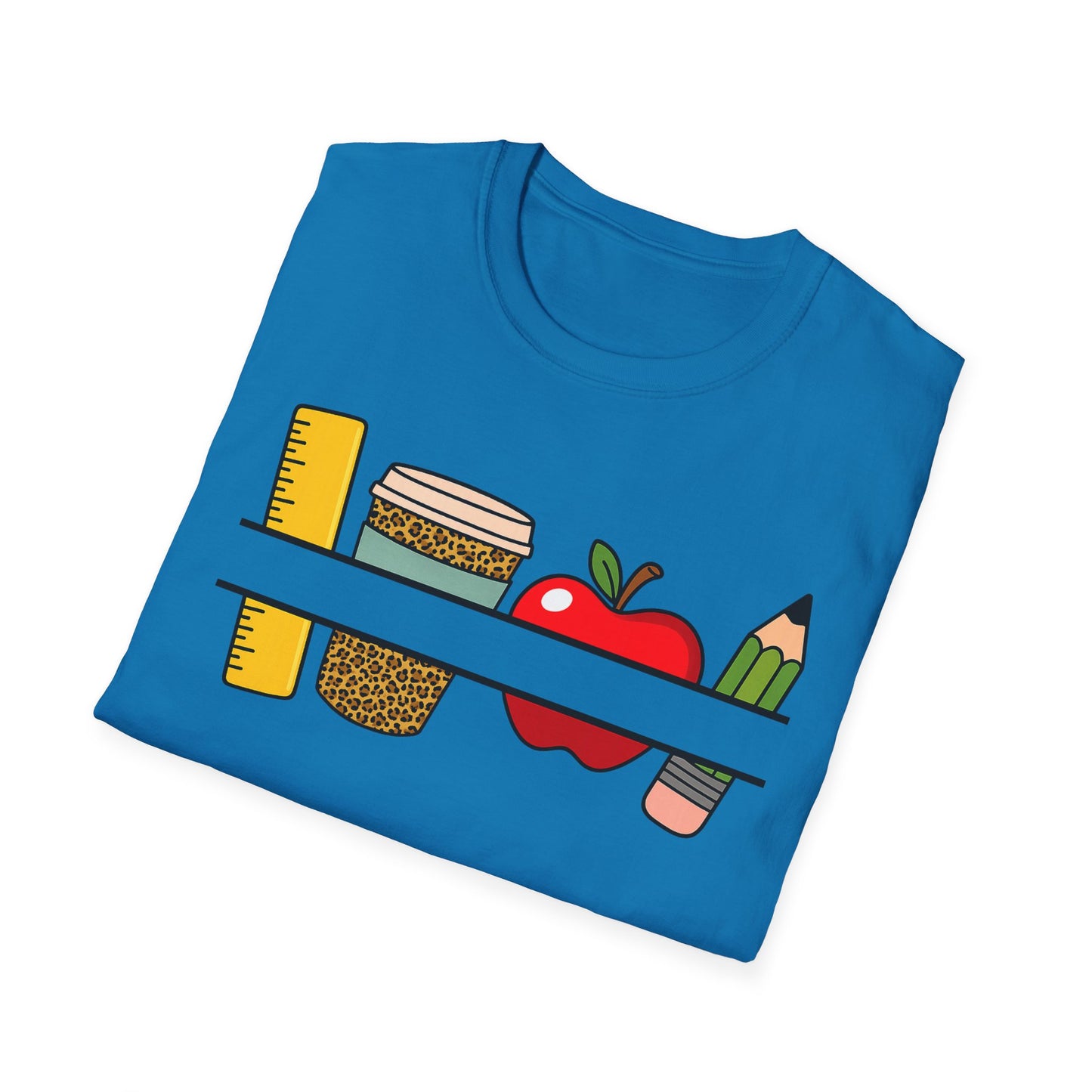 Teacher Classroom Essentials T‑Shirt — Apple, Ruler & Pencil School Design Personalized