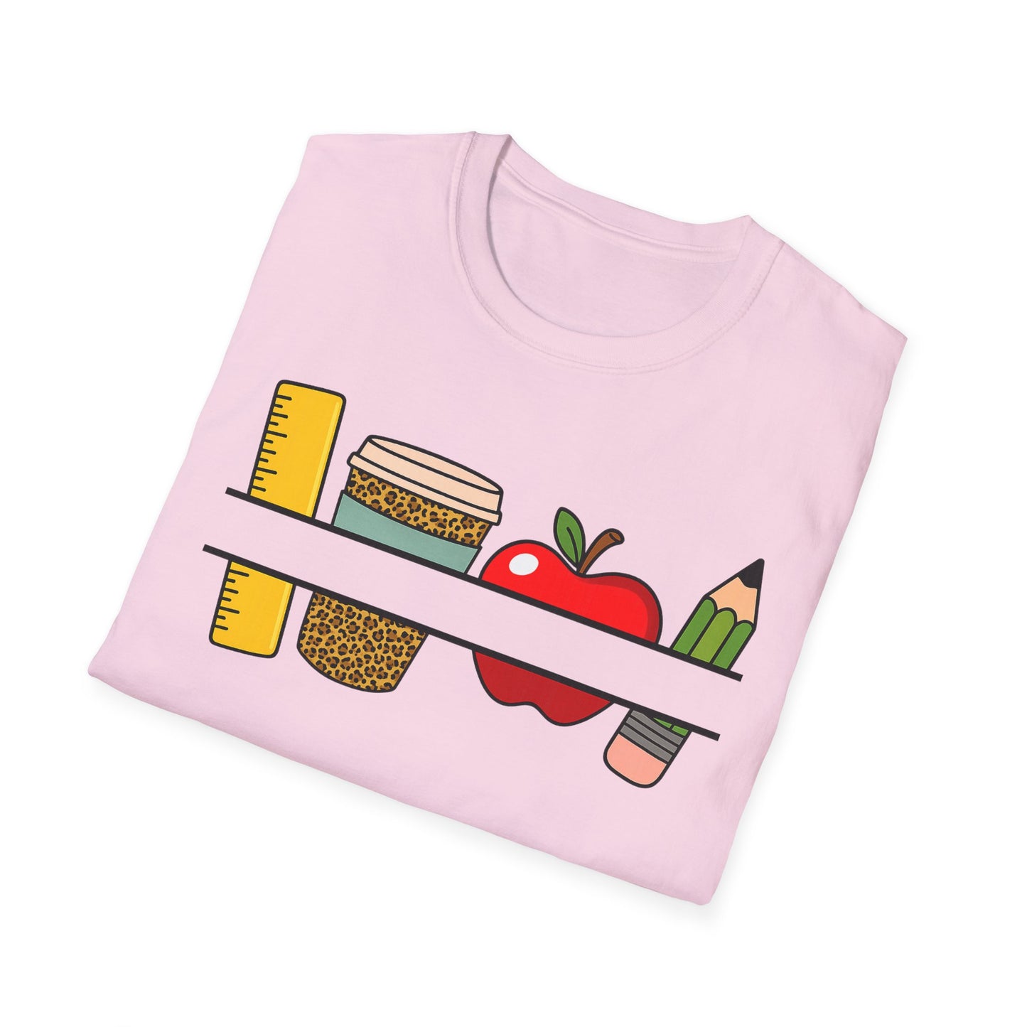 Teacher Classroom Essentials T‑Shirt — Apple, Ruler & Pencil School Design Personalized