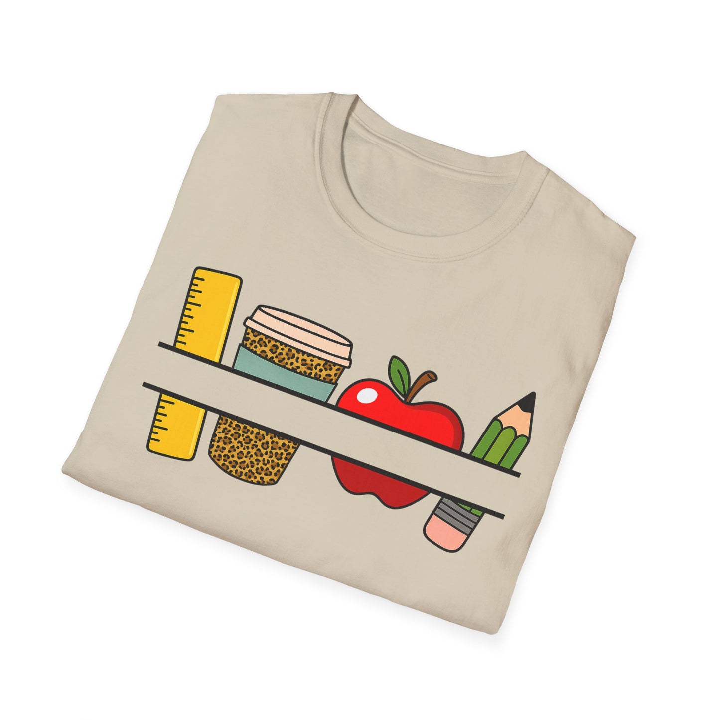 Teacher Classroom Essentials T‑Shirt — Apple, Ruler & Pencil School Design Personalized