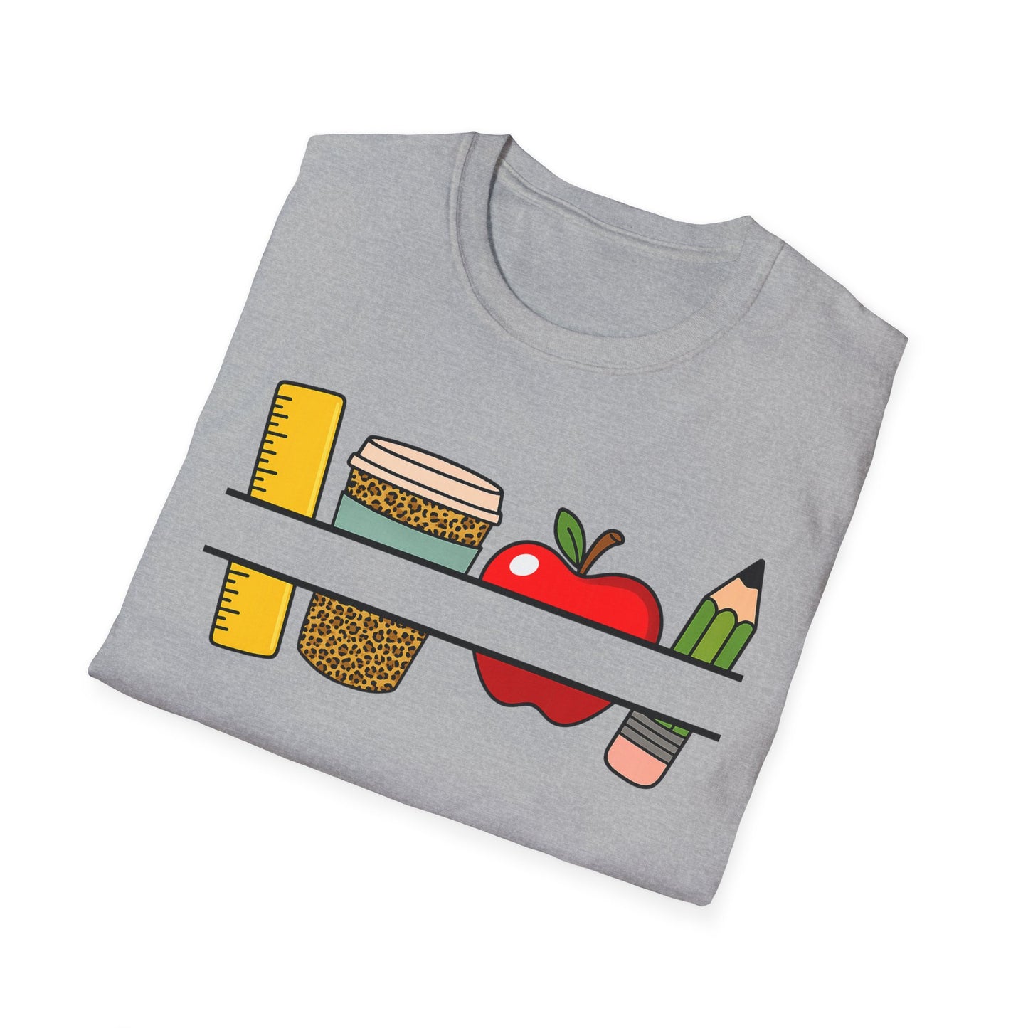 Teacher Classroom Essentials T‑Shirt — Apple, Ruler & Pencil School Design Personalized
