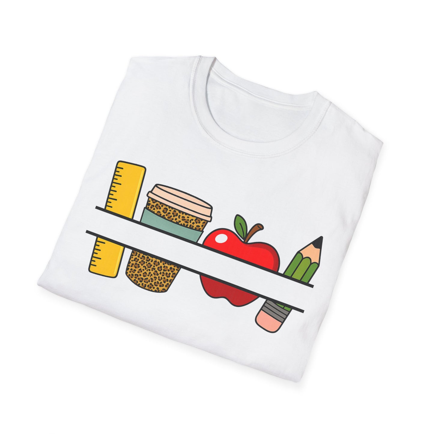 Teacher Classroom Essentials T‑Shirt — Apple, Ruler & Pencil School Design Personalized