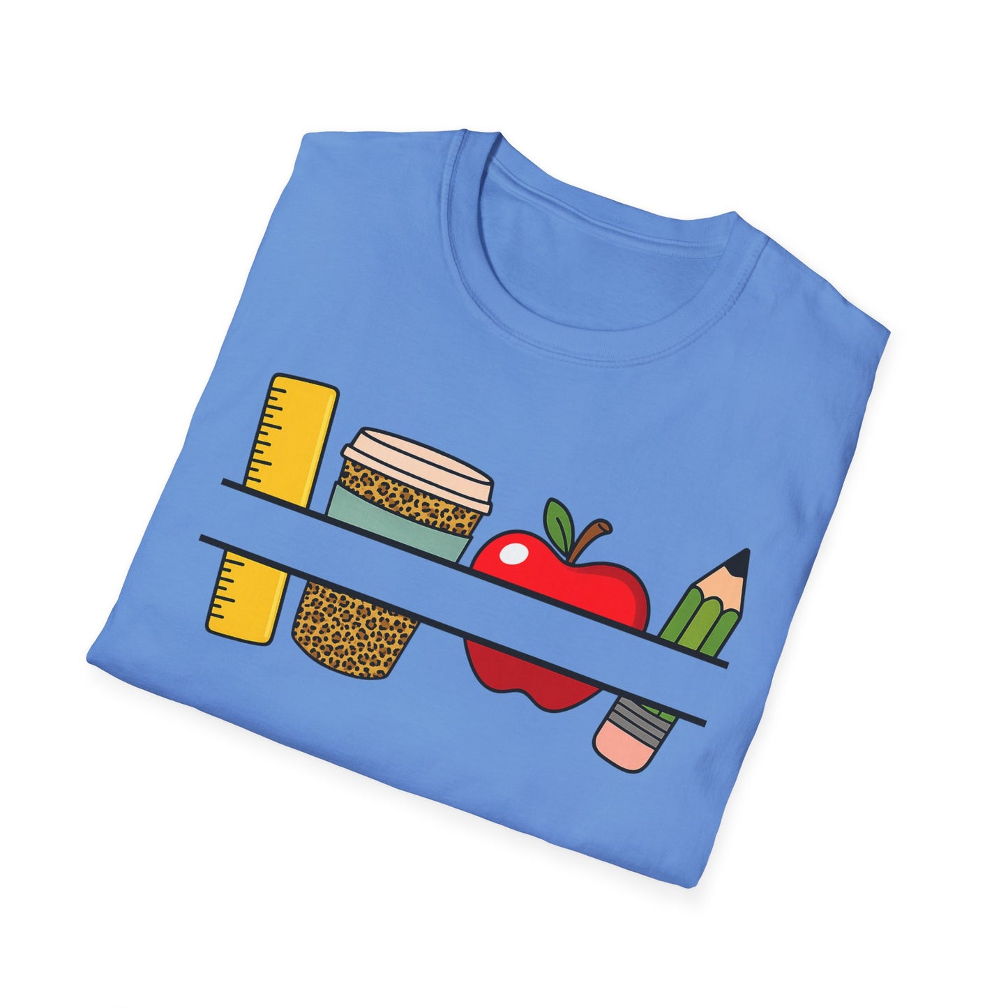 Teacher Classroom Essentials T‑Shirt — Apple, Ruler & Pencil School Design Personalized