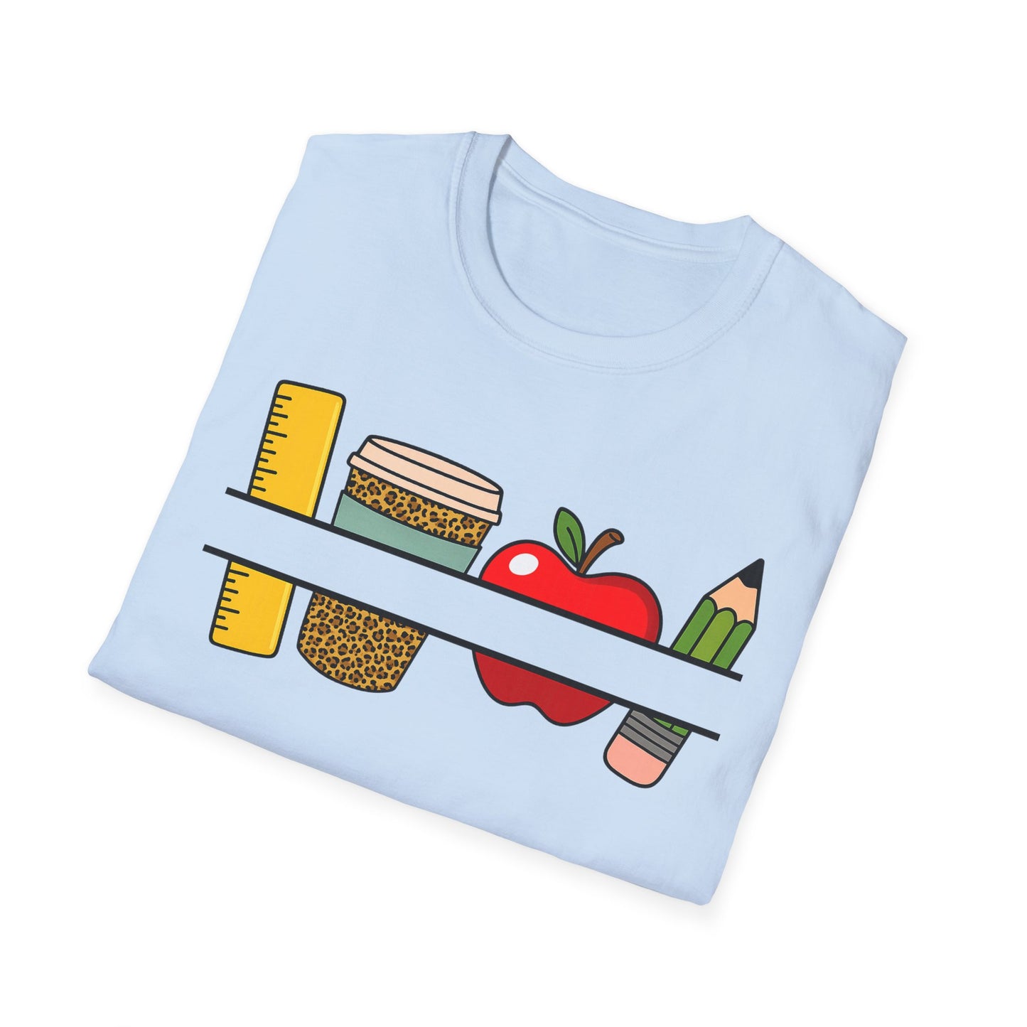 Teacher Classroom Essentials T‑Shirt — Apple, Ruler & Pencil School Design Personalized