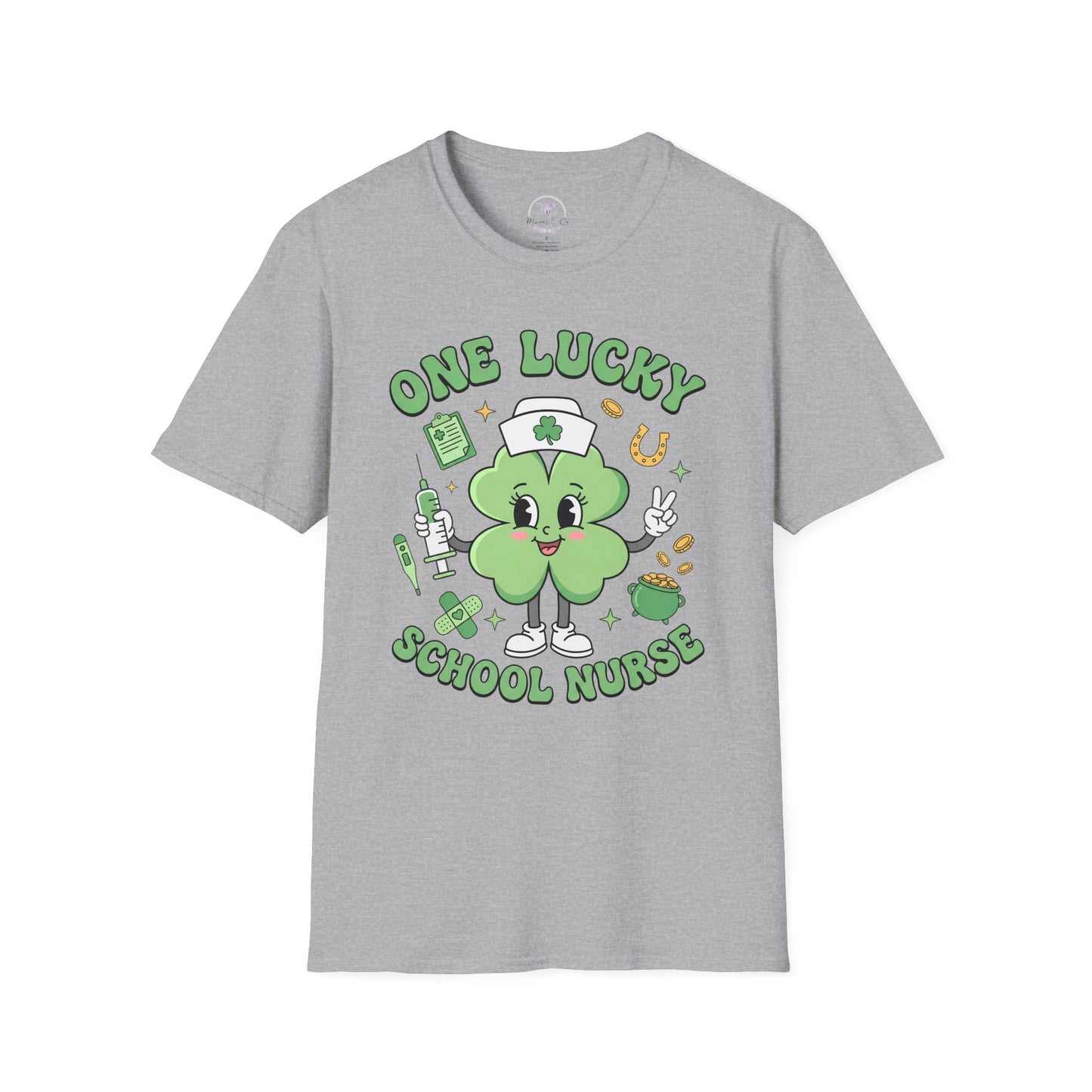 One Lucky School Nurse T-Shirt — Cute Clover Nurse St. Patrick’s Day Tee for School Nurses