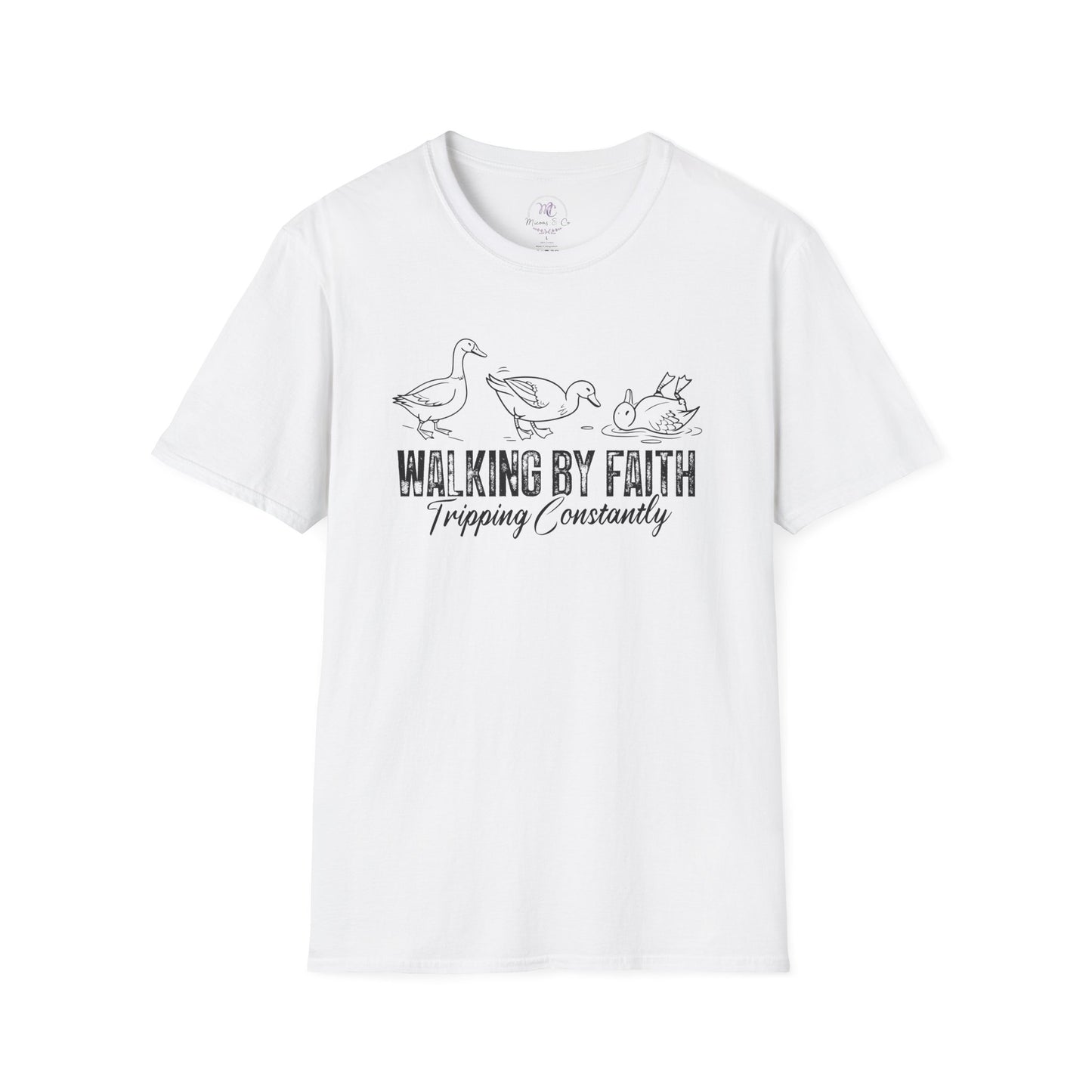 Walking By Faith T-Shirt — "Tripping Constantly" Christian Graphic Tee