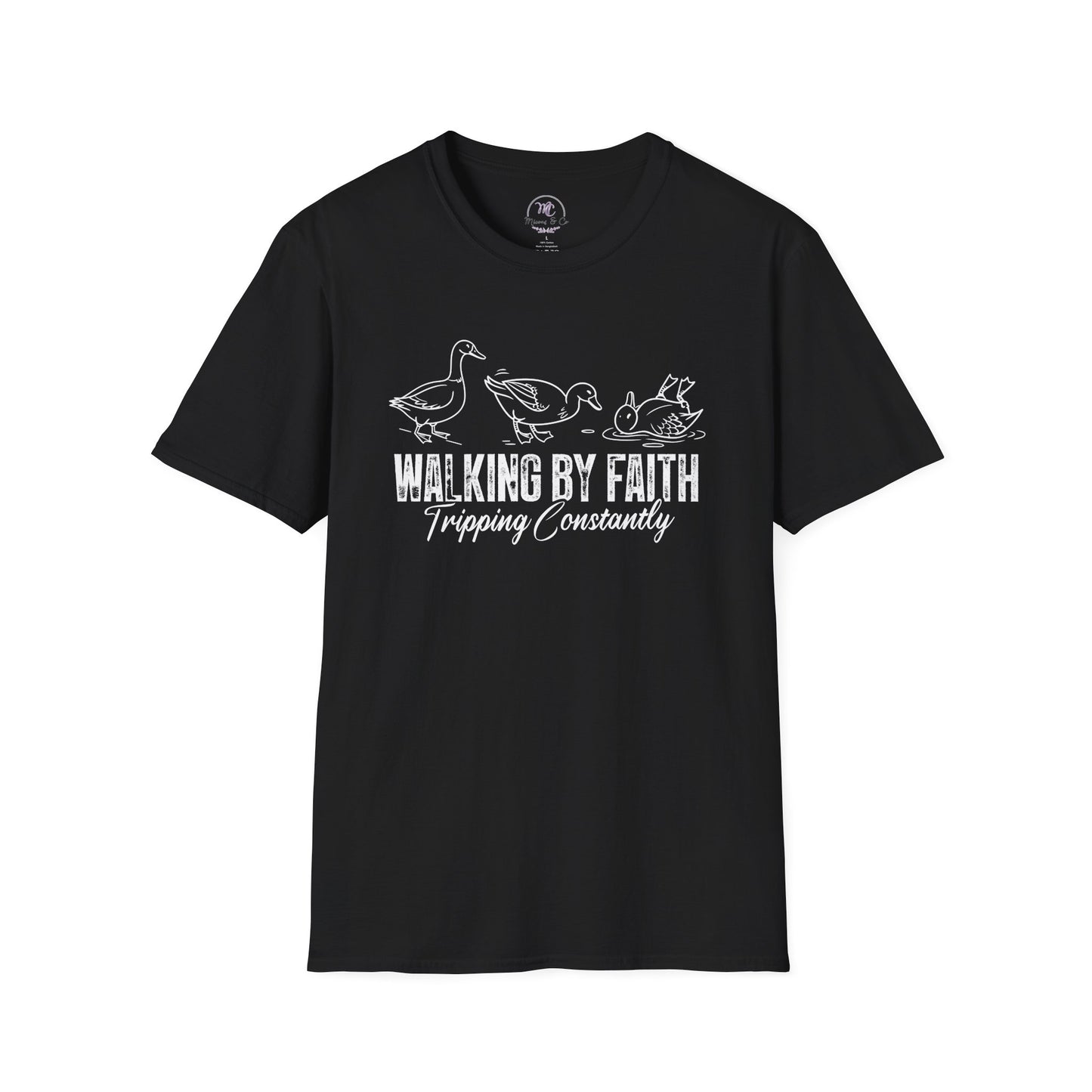 Walking By Faith T-Shirt — "Tripping Constantly" Christian Graphic Tee