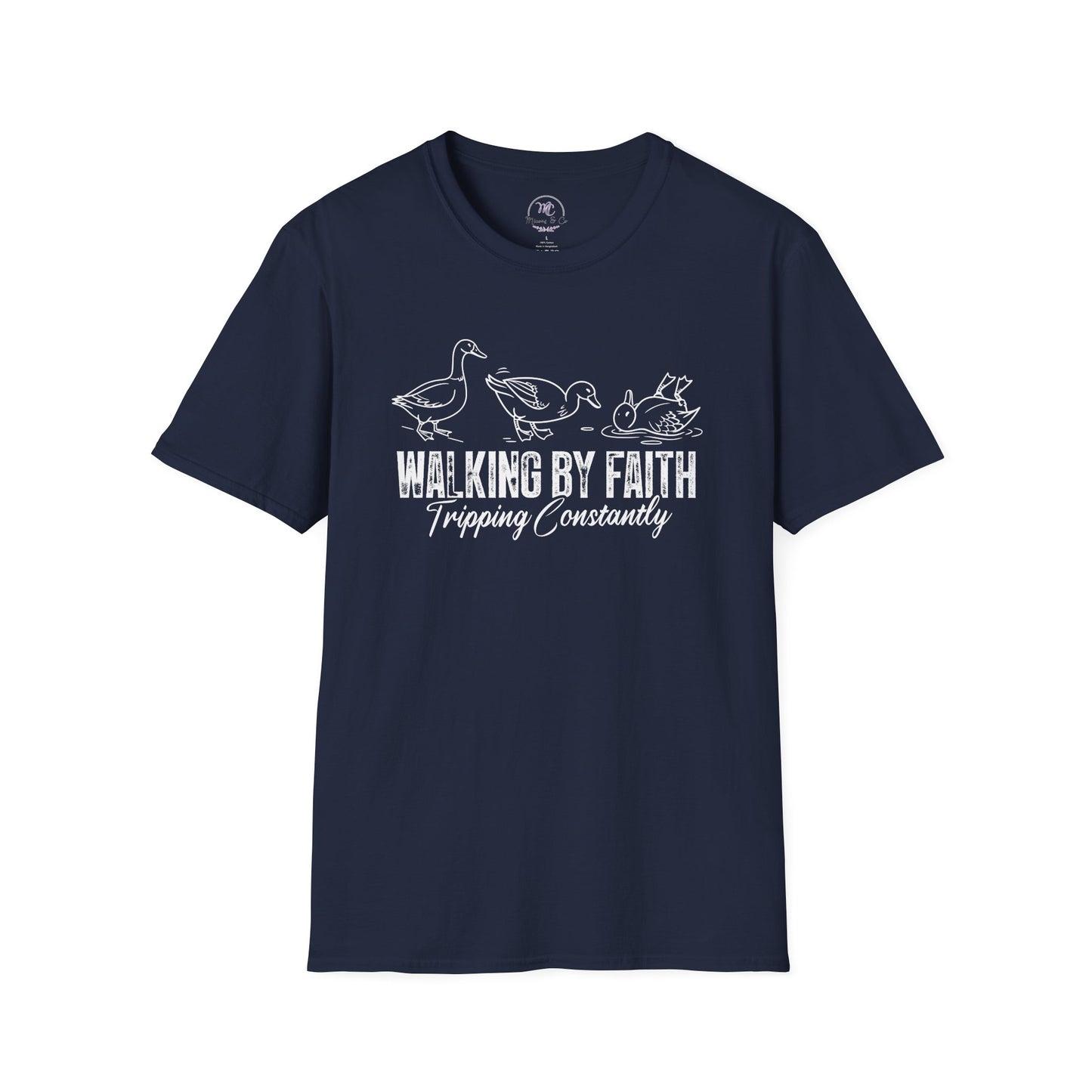 Walking By Faith T-Shirt — "Tripping Constantly" Christian Graphic Tee