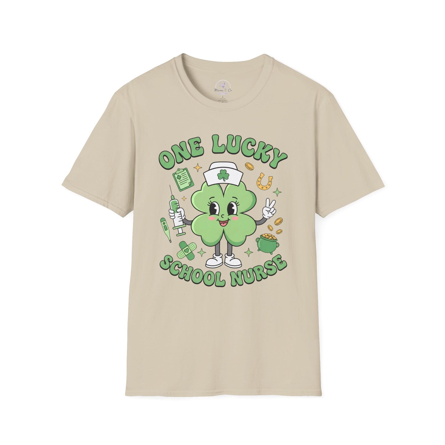 One Lucky School Nurse T-Shirt — Cute Clover Nurse St. Patrick’s Day Tee for School Nurses
