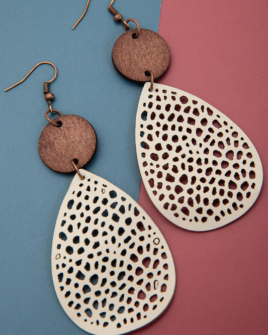 Beige Water Drop Earrings RTS
