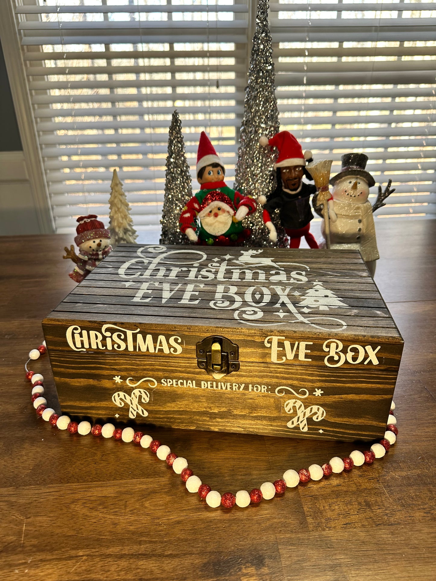 Personalized Christmas Eve Wood Handpainted Box