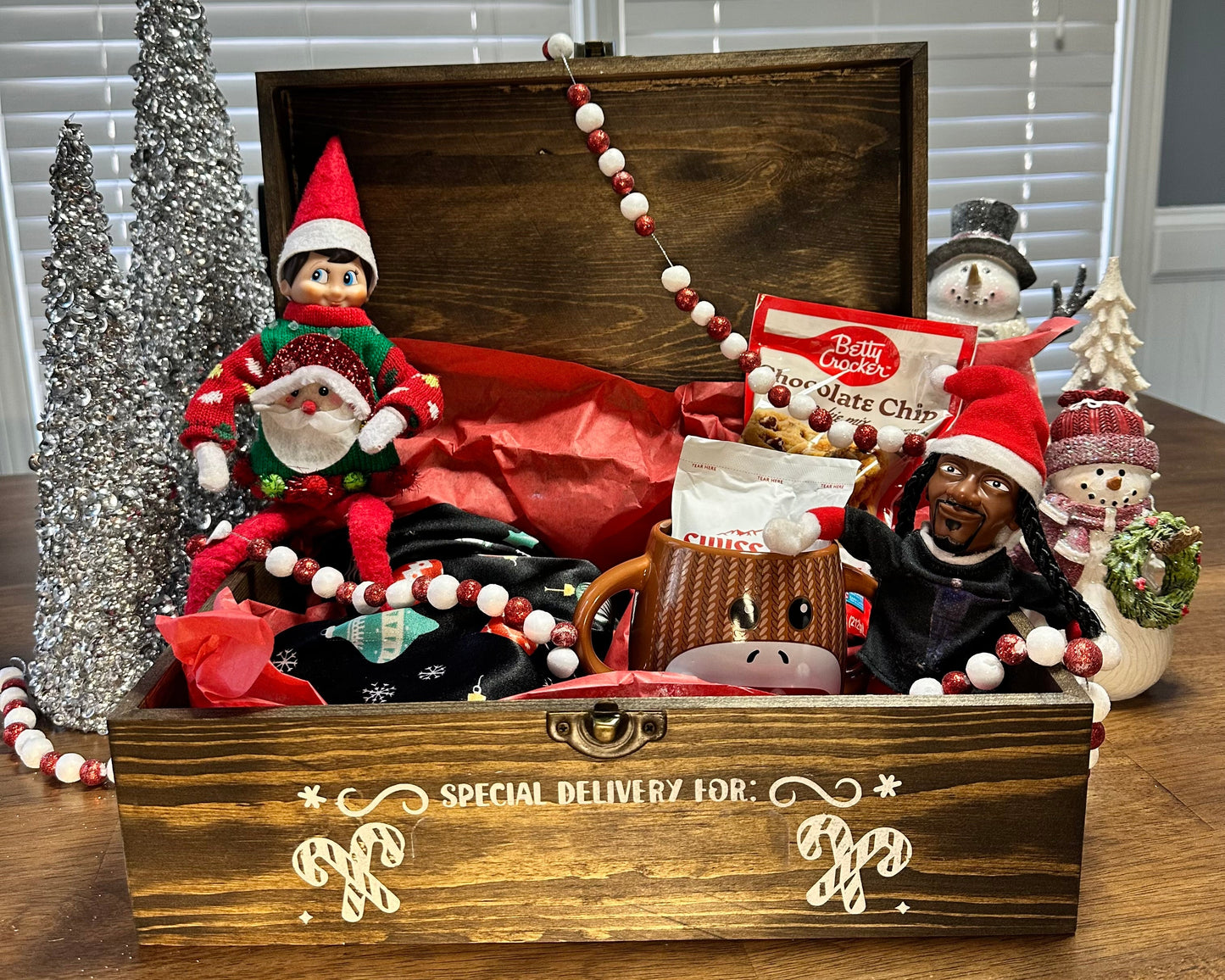 Personalized Christmas Eve Wood Handpainted Box