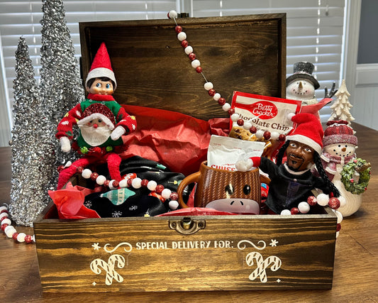 Personalized Christmas Eve Wood Handpainted Box