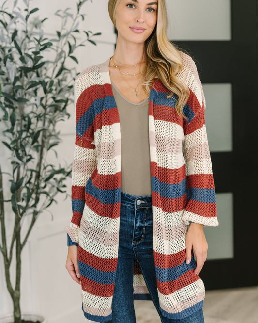 Definitely Dapper Striped Knit Cardigan