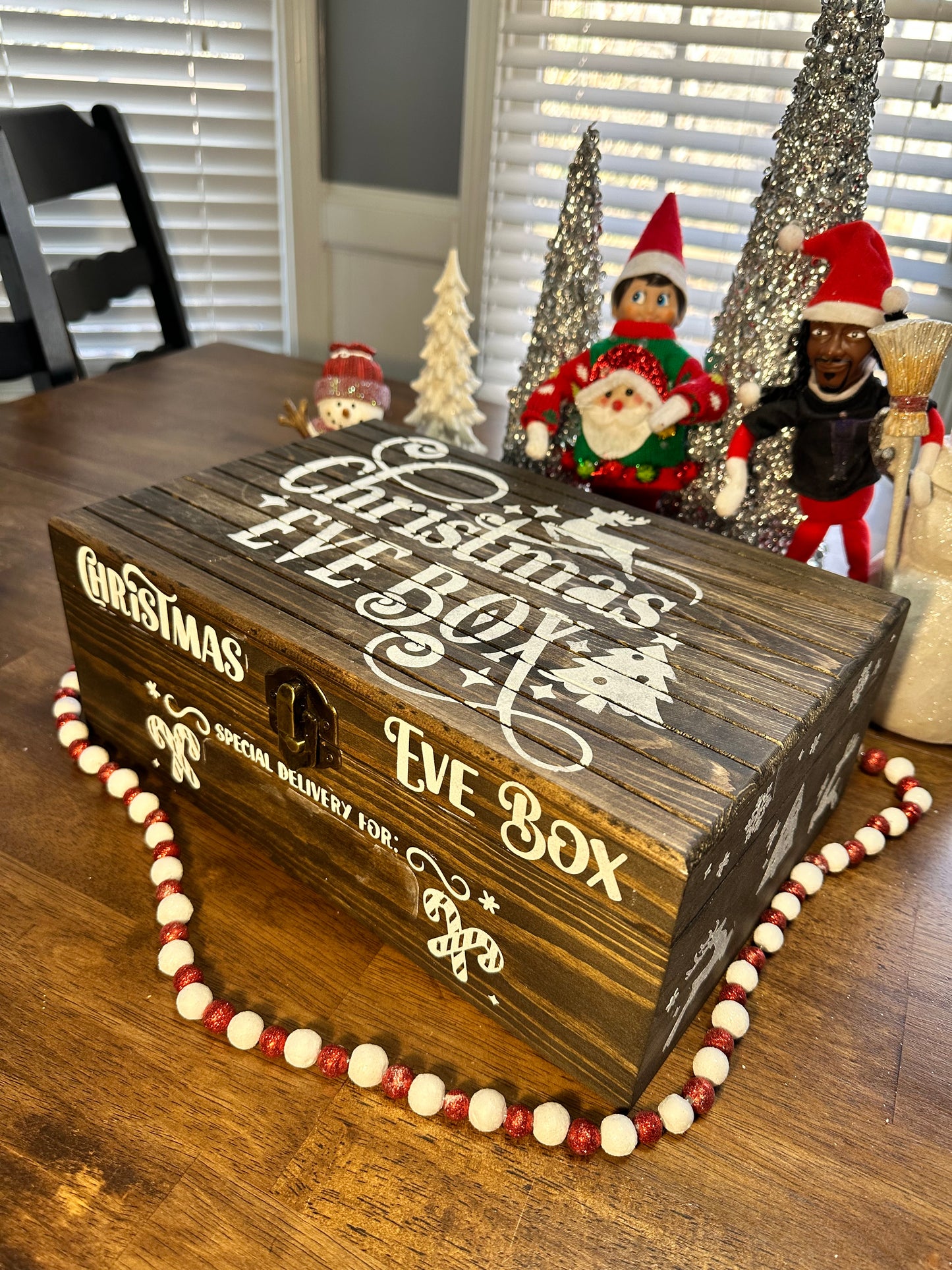 Personalized Christmas Eve Wood Handpainted Box