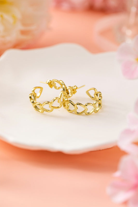 Gold Heart Hoop Earrings RTS