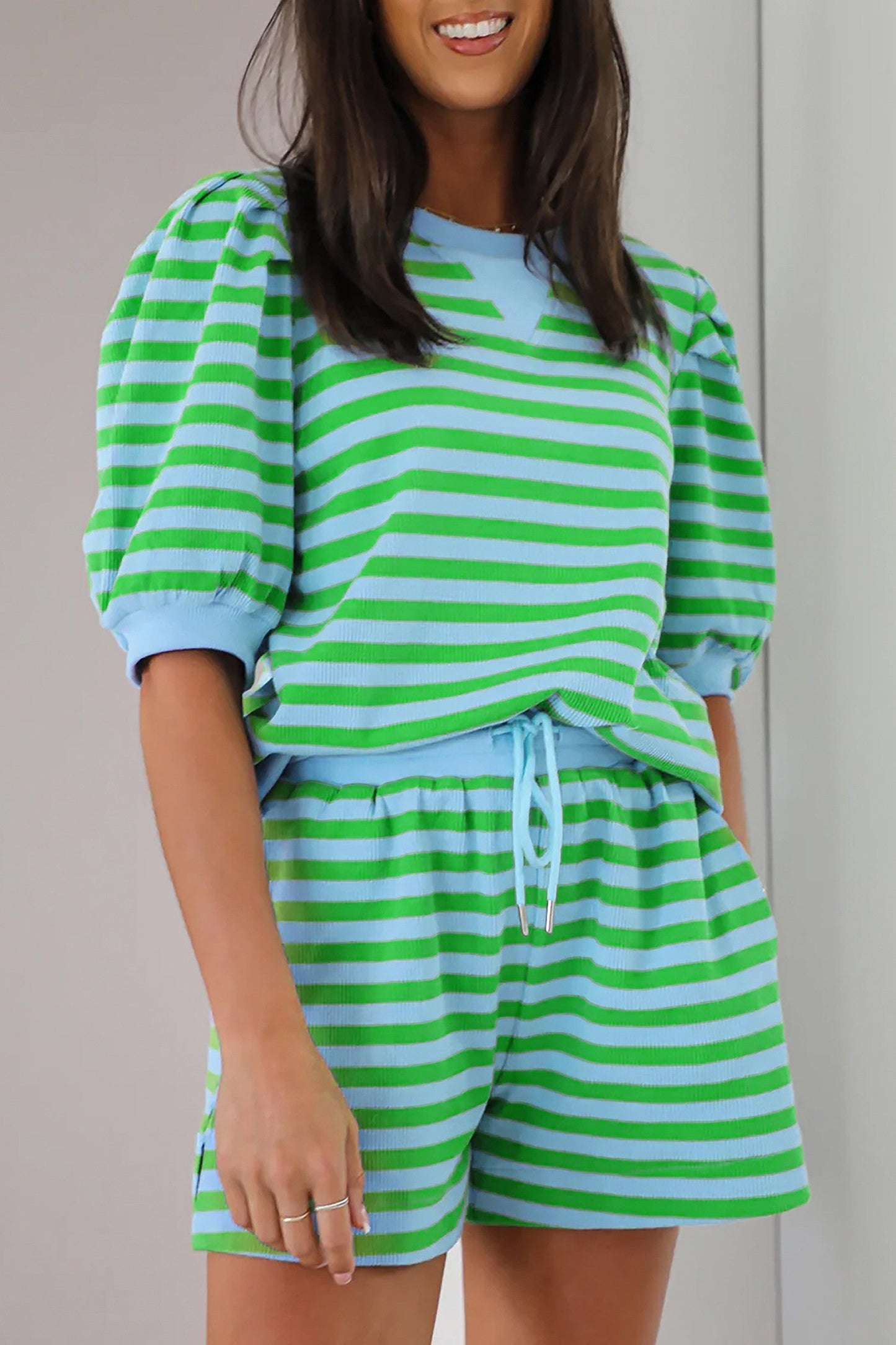 Green Stripe Shortie Set RTS