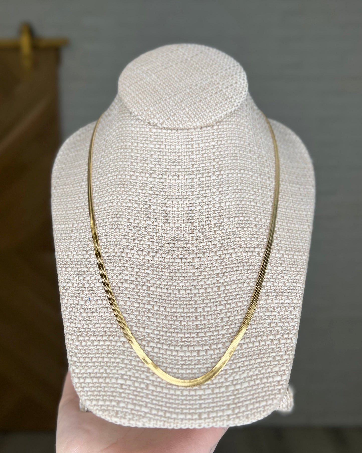 Sheer Perfection Snake Gold Chain Necklace
