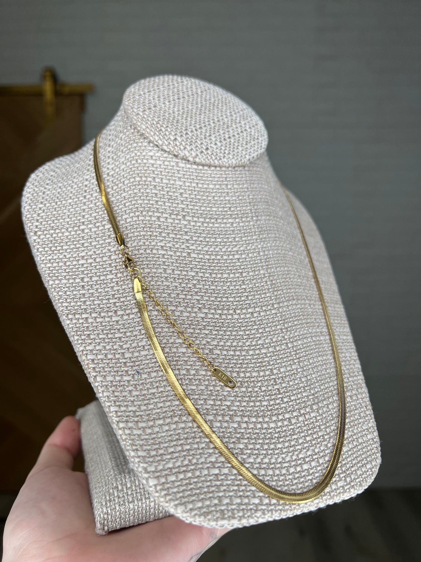 Sheer Perfection Snake Gold Chain Necklace