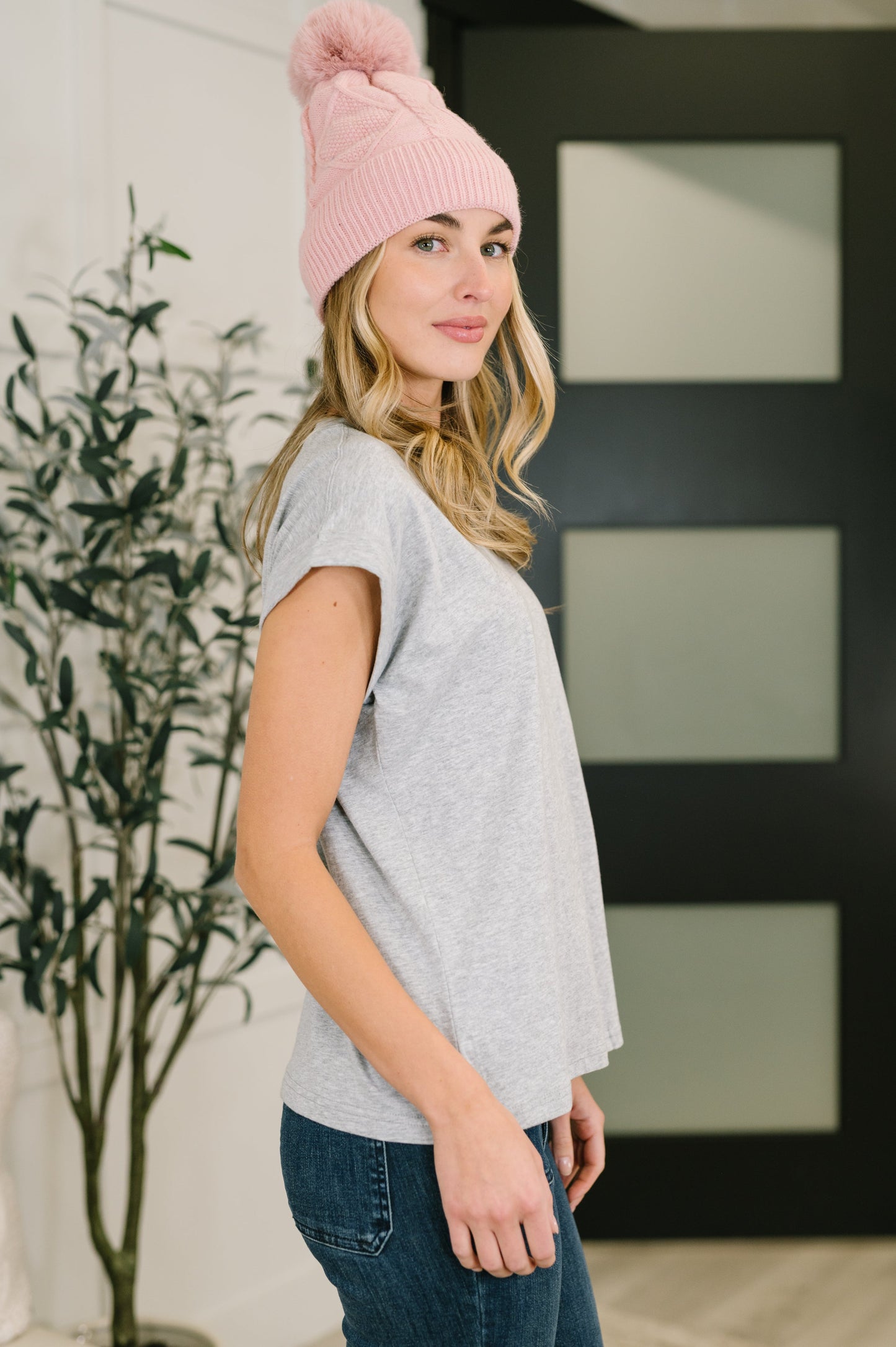 It Starts Here Basic Rolled Sleeve Tee in Grey