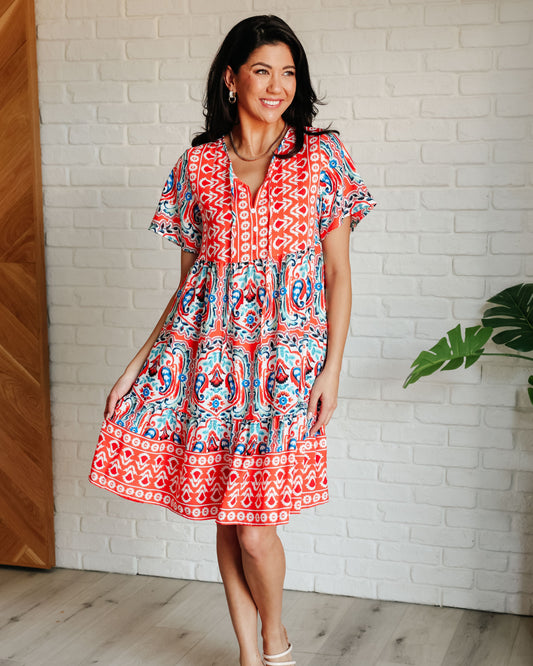 Journey On Mixed Print Dress
