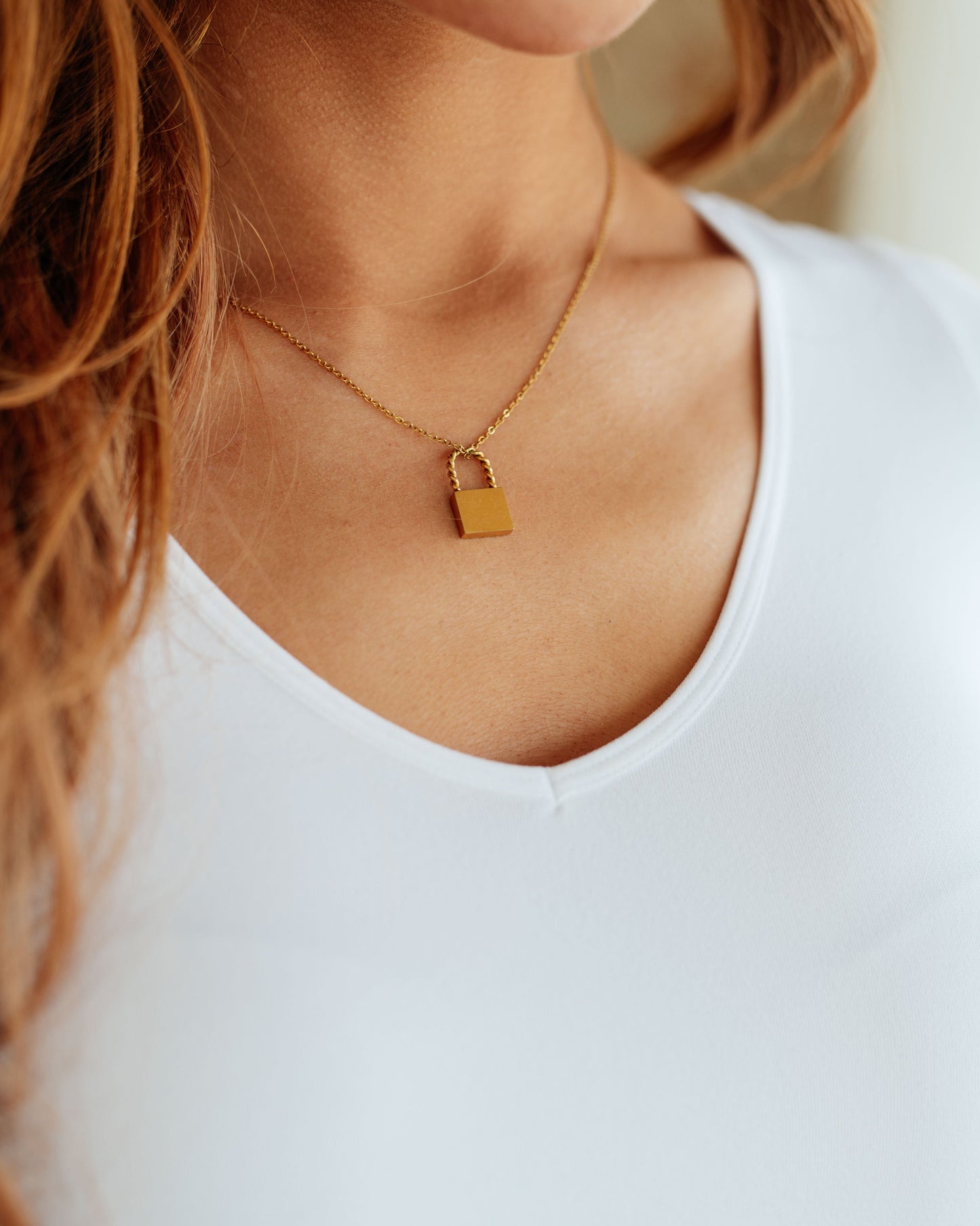 Lock it Up Lock Pendant Gold Necklace