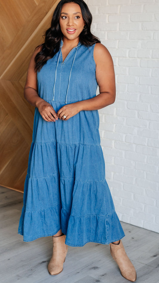 Perfect Choice Denim Maxi Dress