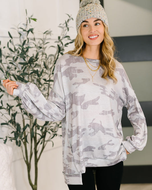Urban Camo Drop Shoulder Top