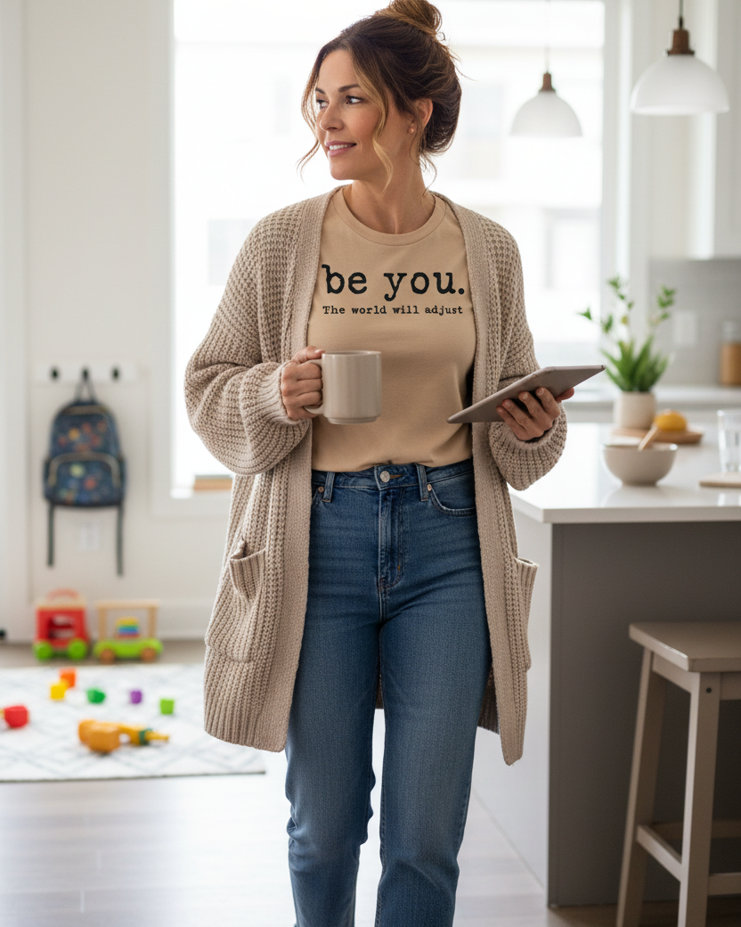Be You T‑Shirt — 'be you. The world will adjust' Minimalist Inspirational Tee