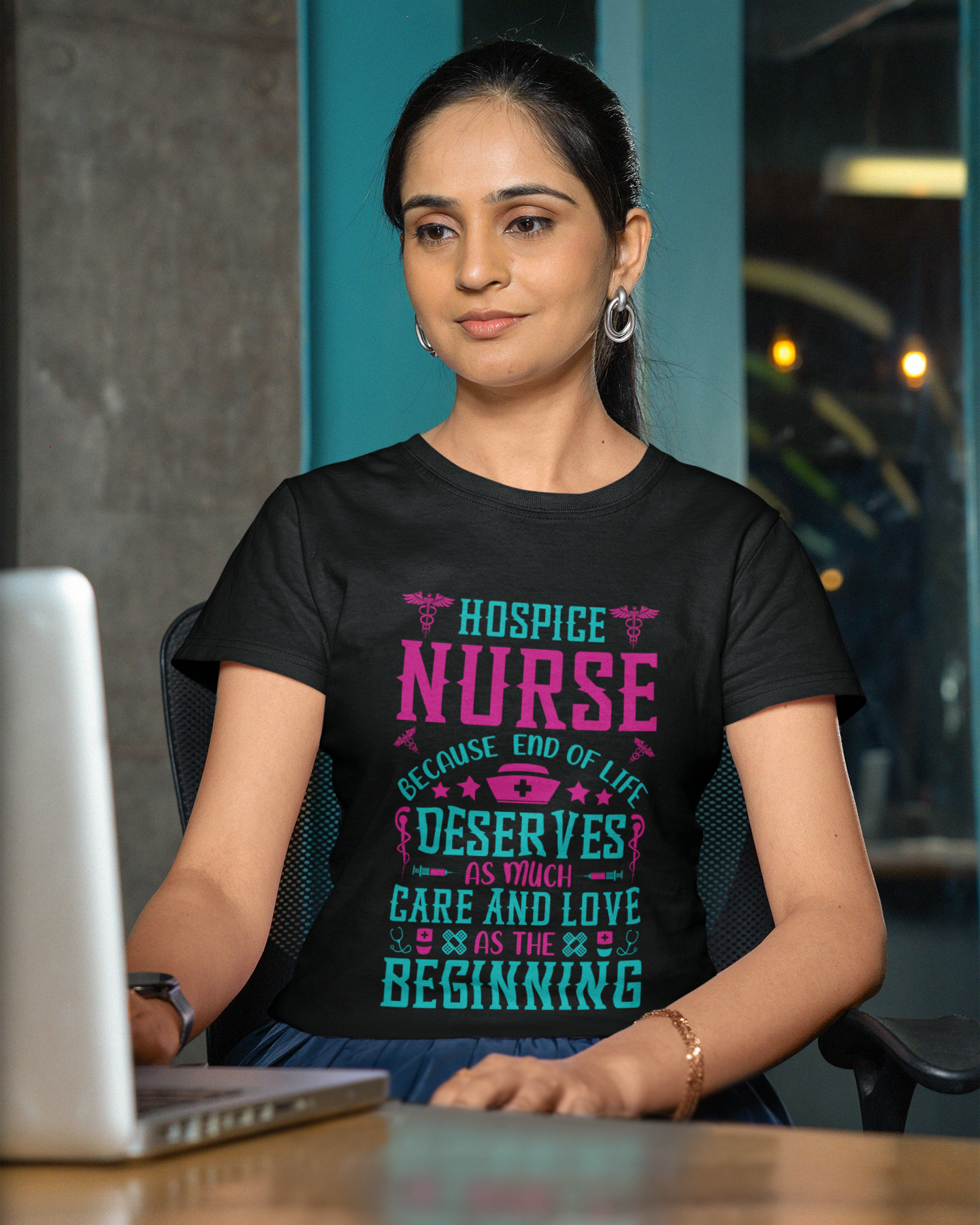 Hospice Nurse T-Shirt — "Because End of Life Deserves As Much Care and Love as the Beginning"